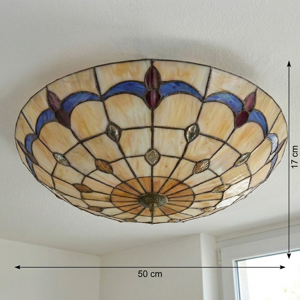 Stained Glass 3-Light Ceiling Light view 2