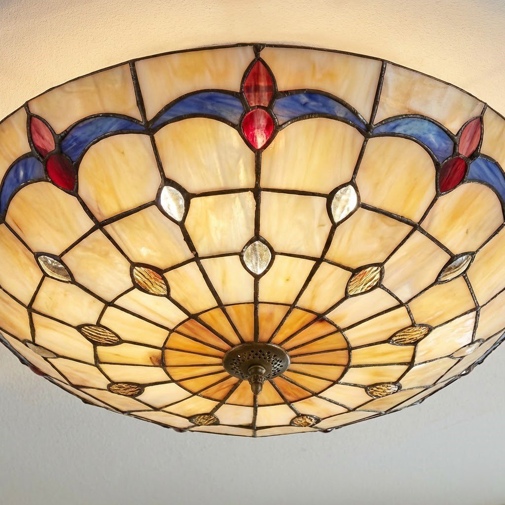 Stained Glass 3-Light Ceiling Light view 4