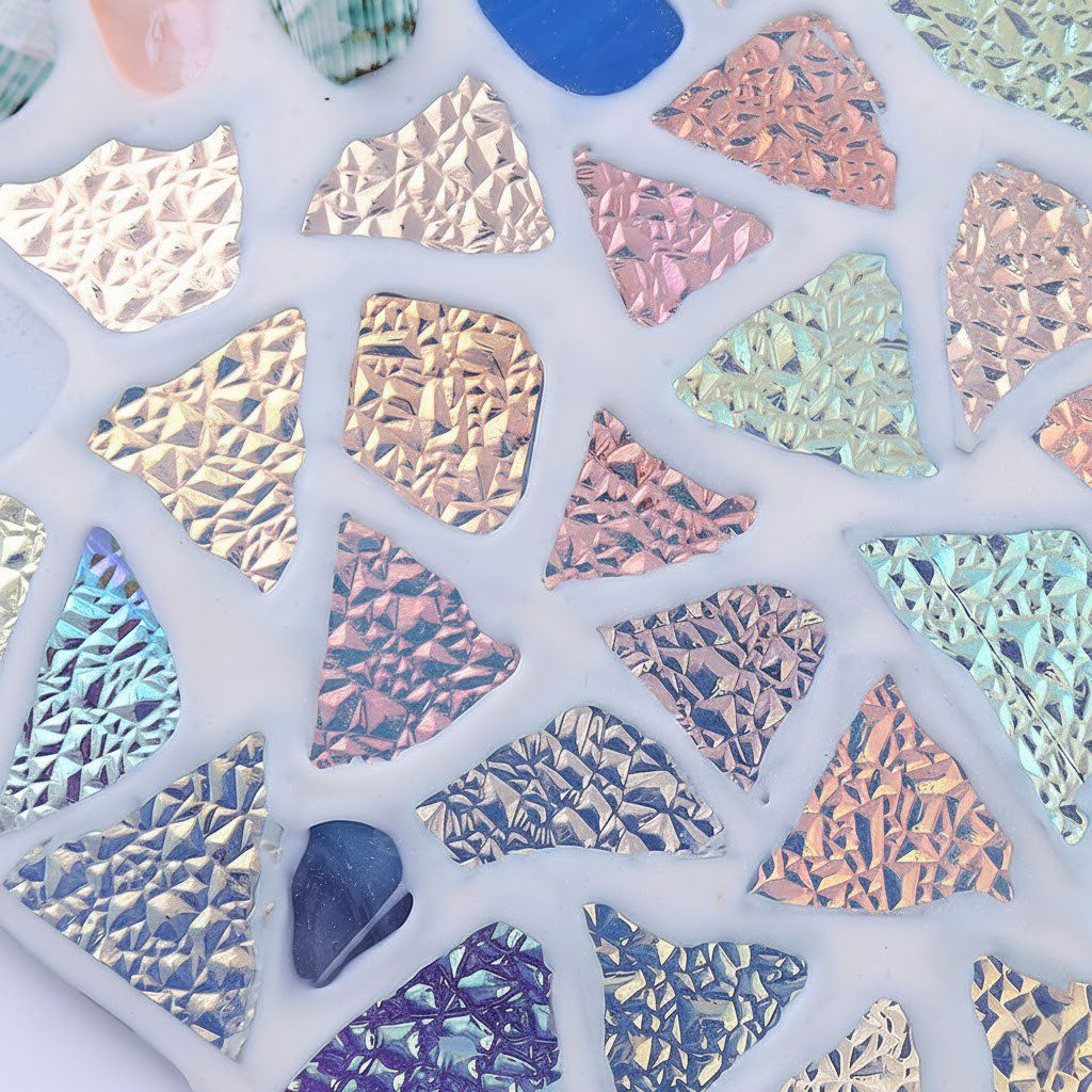 Mosaic Glass Flush Ceiling Light view 2