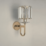 Crystal Glass and Gold Wall Light