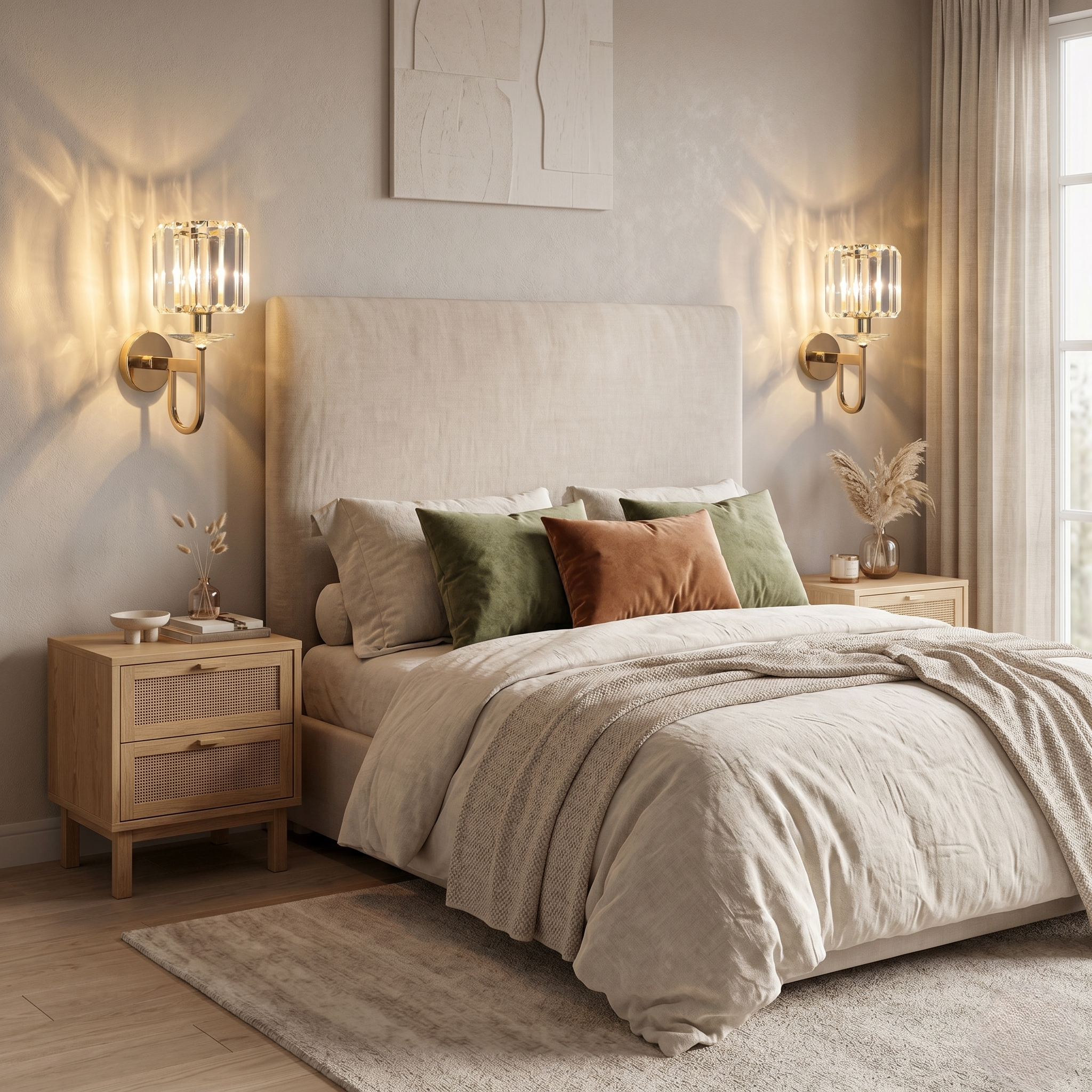 Crystal Glass and Gold Wall Light view 2
