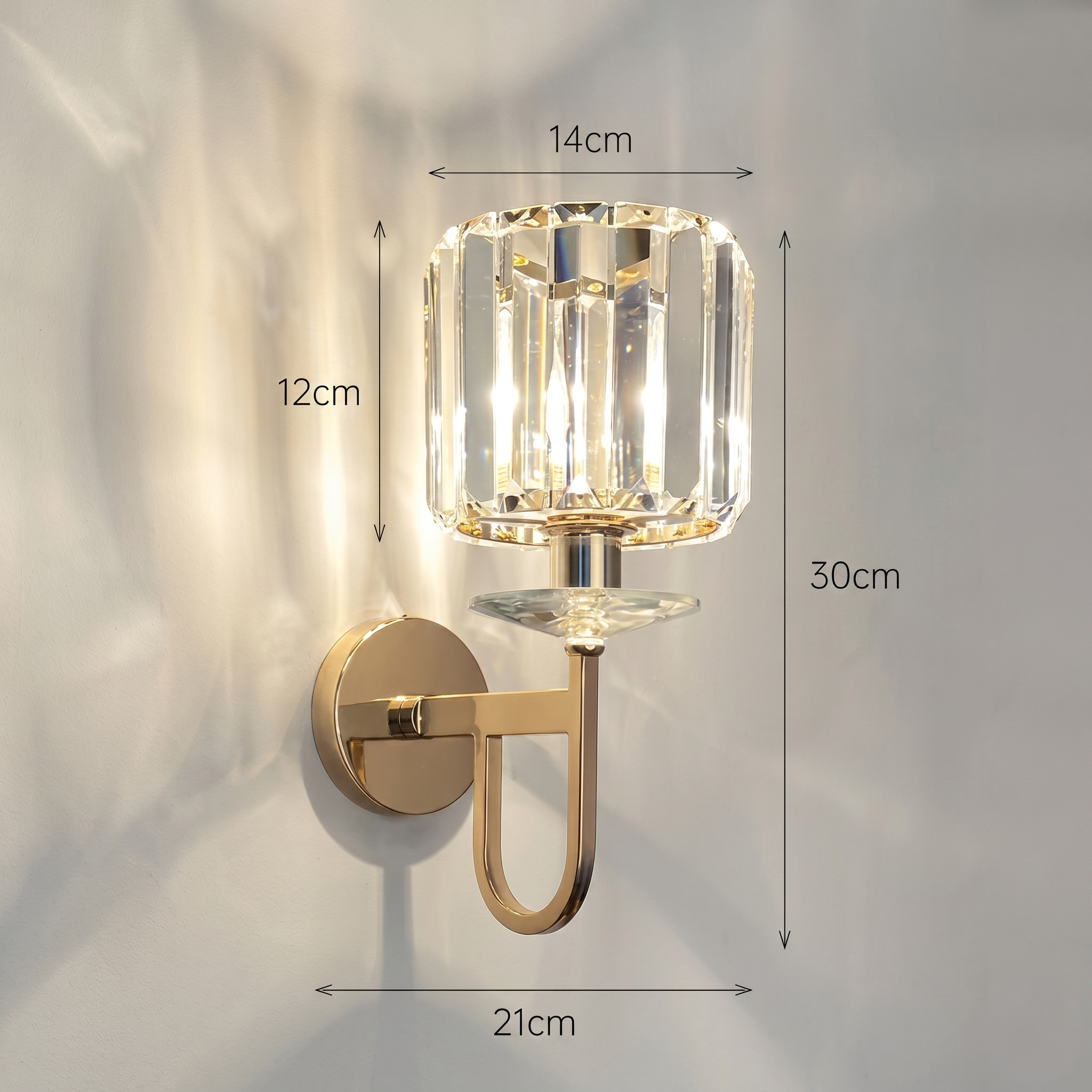 Crystal Glass and Gold Wall Light view 5