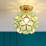 Blue Glass Petal Flush Ceiling Light view 2