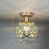 Blue Glass Petal Flush Ceiling Light view 4