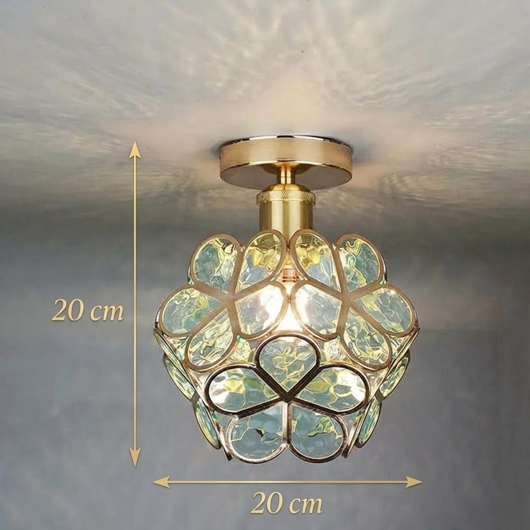 Blue Glass Petal Flush Ceiling Light view 4