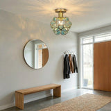Blue Glass Petal Flush Ceiling Light view 5
