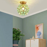Blue Glass Petal Flush Ceiling Light view 7