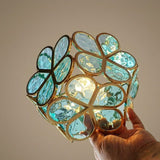Blue Glass Petal Flush Ceiling Light view 8