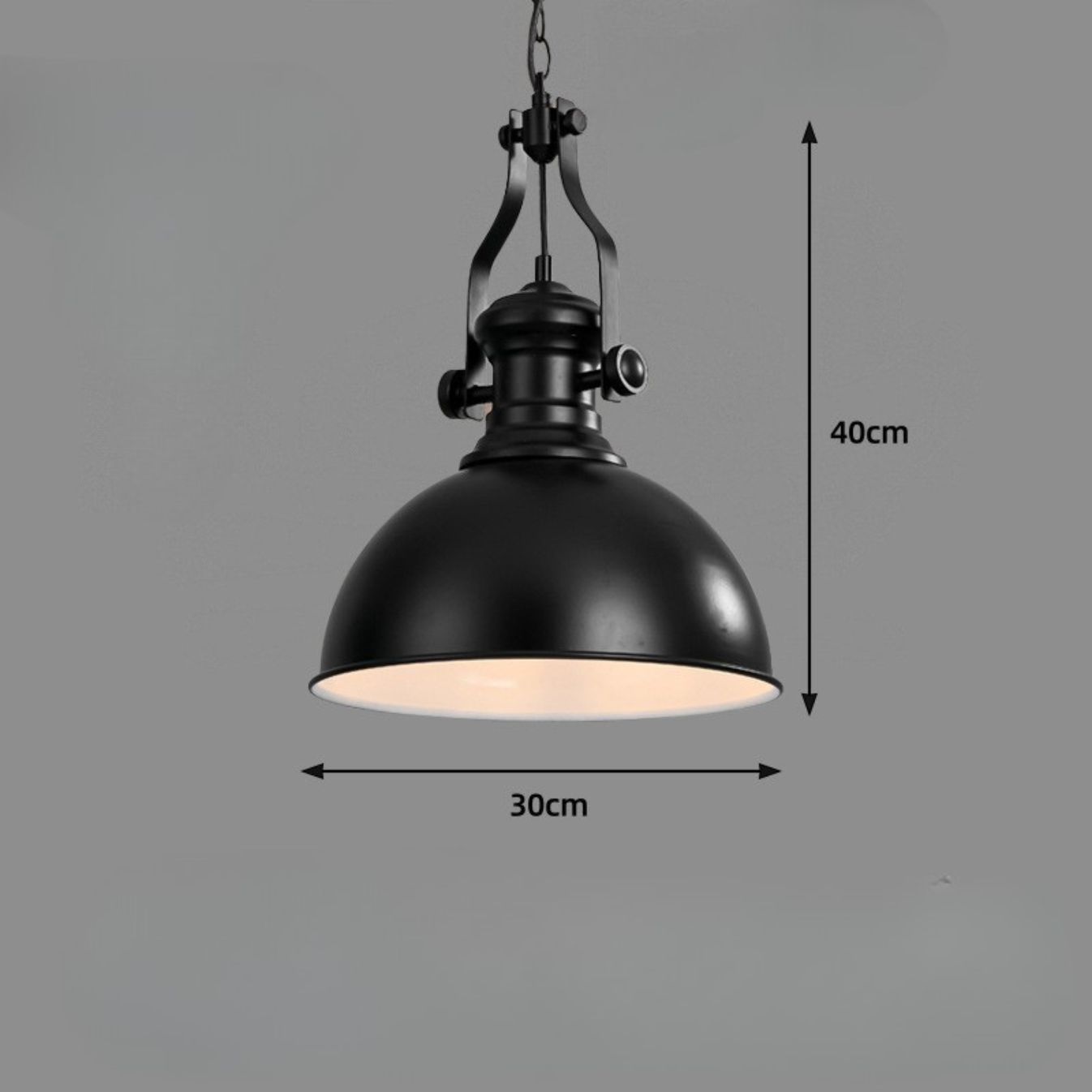 Suspension industrielle metal noir classique view 7