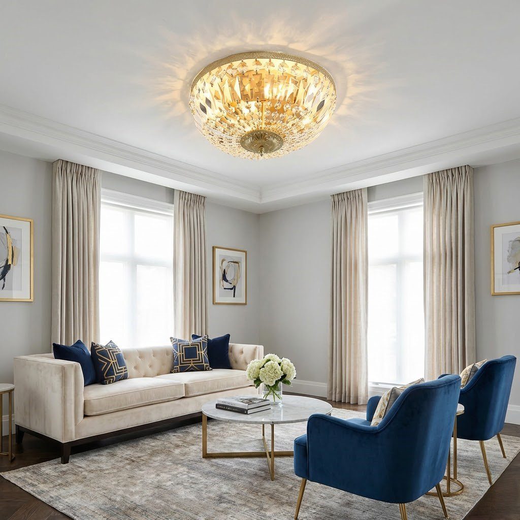 Vintage Crystal Ceiling Light view 10