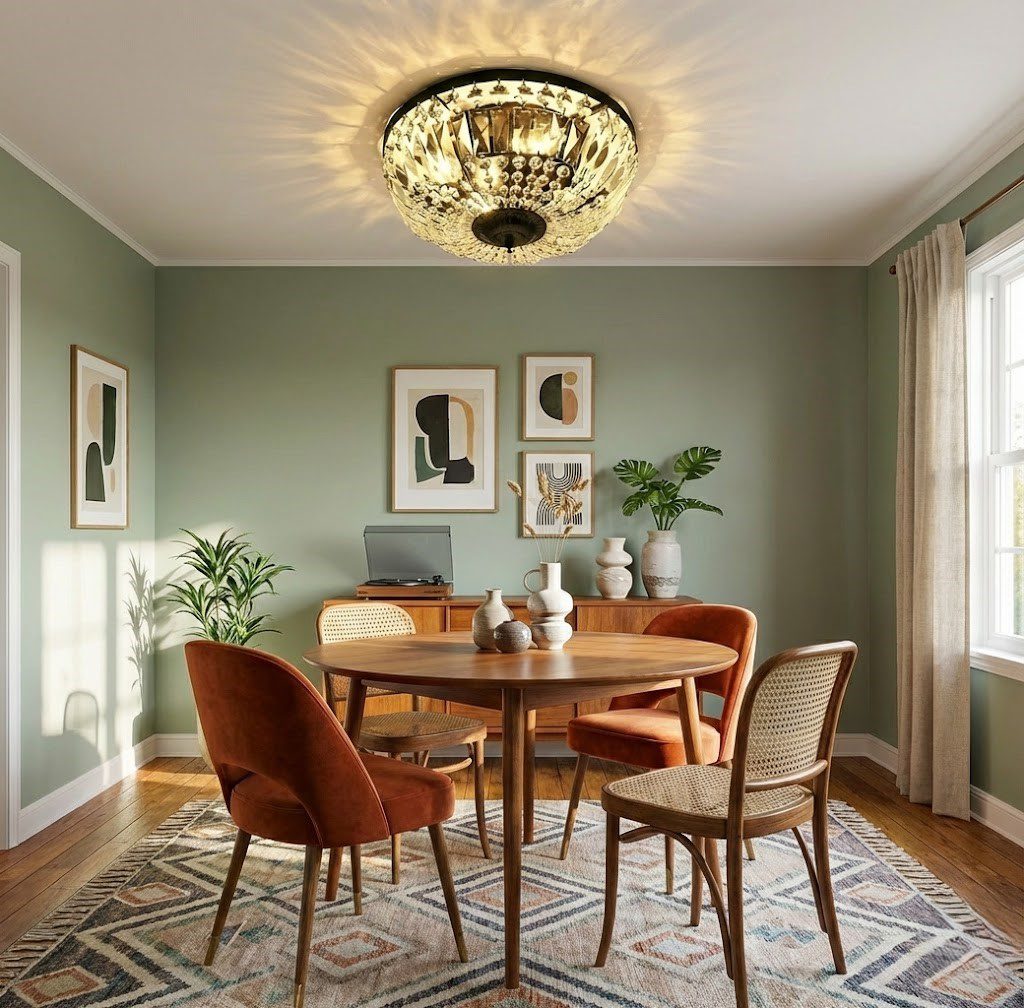 Vintage Crystal Ceiling Light view 5