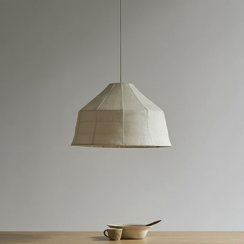 Linen and Bamboo Pendant Light view 2