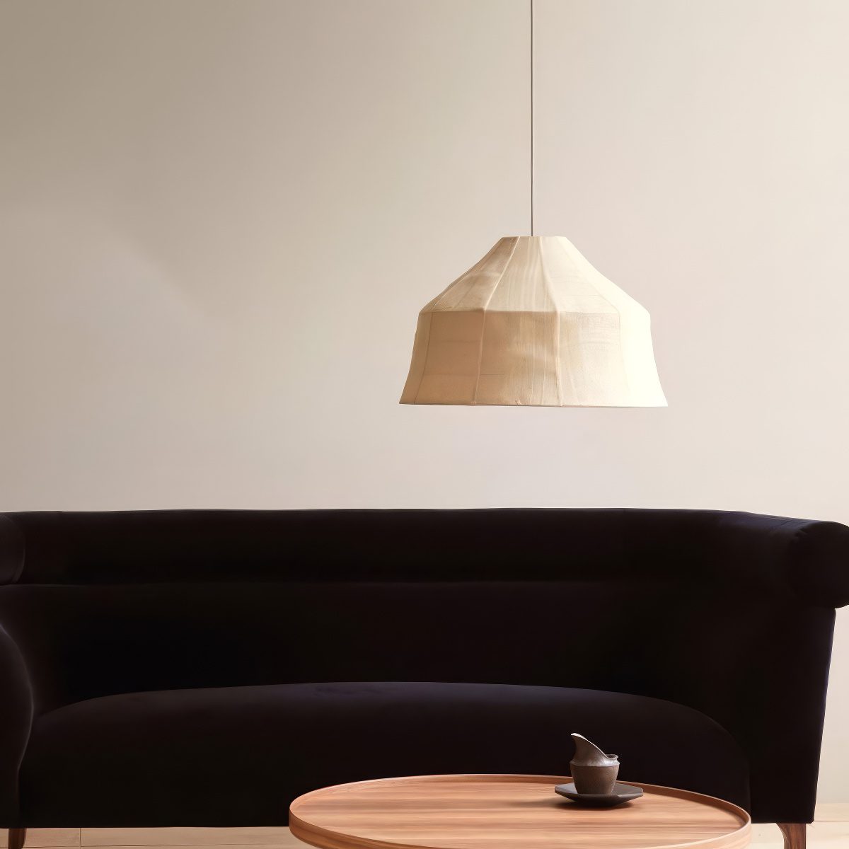 Linen and Bamboo Pendant Light view 4