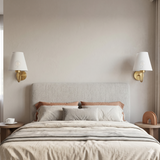 Brass Wall Light with Fabric Shade view 2
