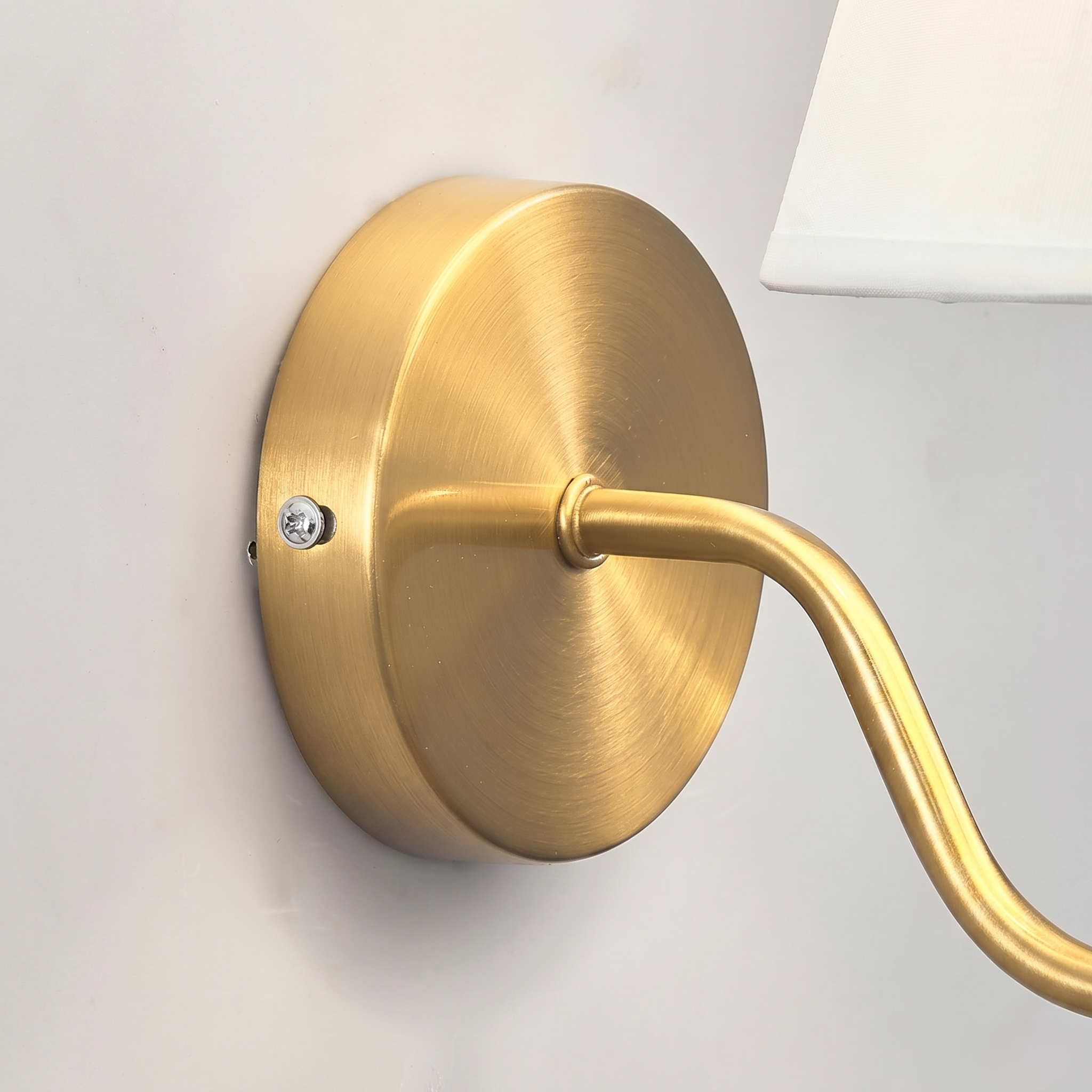 Brass Wall Light with Fabric Shade view 4