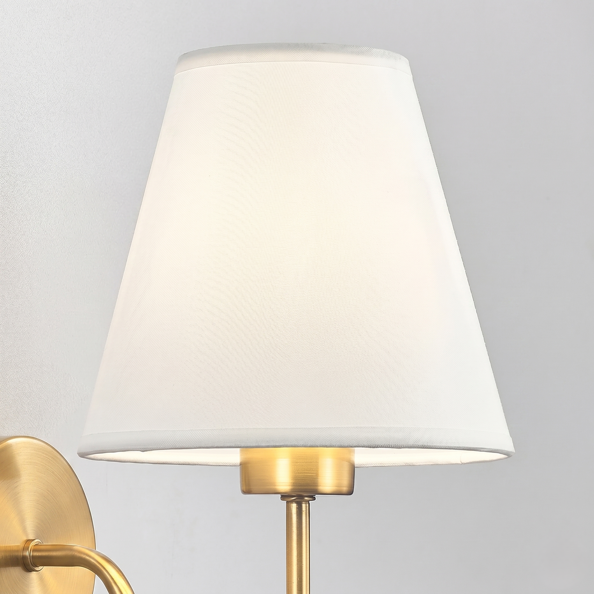 Brass Wall Light with Fabric Shade view 6