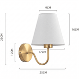 Brass Wall Light with Fabric Shade view 7