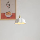 White and Gold Ceramic Pendant Light view 3