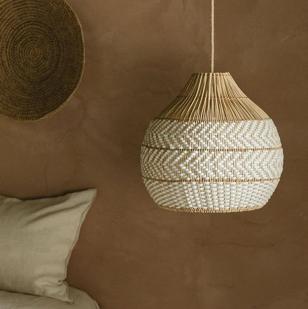 White Bamboo Pendant Light