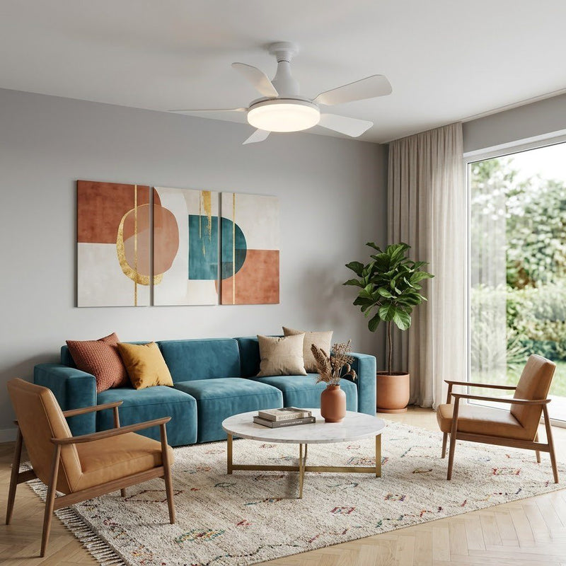 White Ceiling Fan with Light