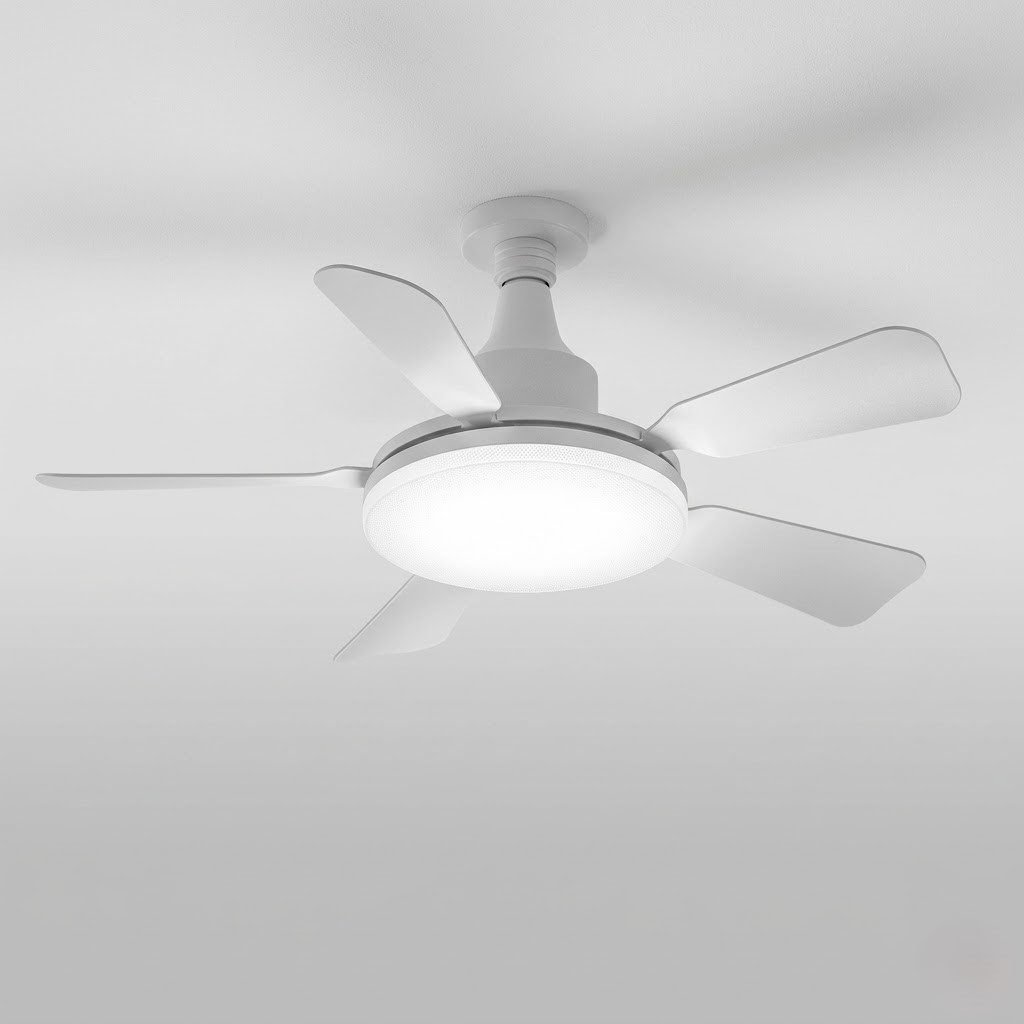 White Ceiling Fan with Light view 2