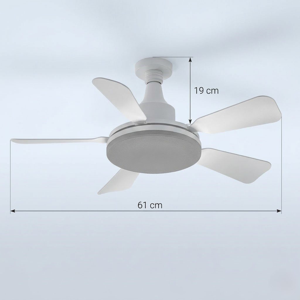 White Ceiling Fan with Light view 4