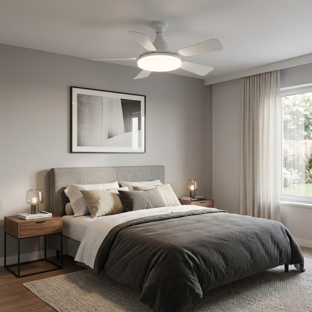 White Ceiling Fan with Light view 6
