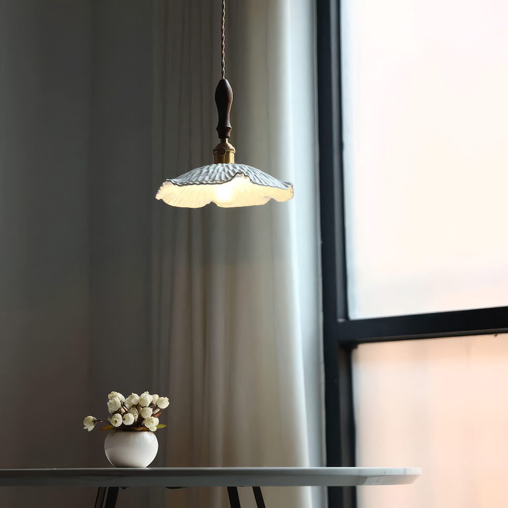 White Ceramic Pendant Light view 1