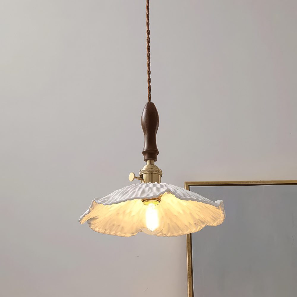 White Ceramic Pendant Light view 2