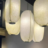 White Fabric Cylinder Pendant Light view 3