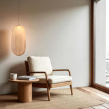 White Fabric Cylinder Pendant Light view 6