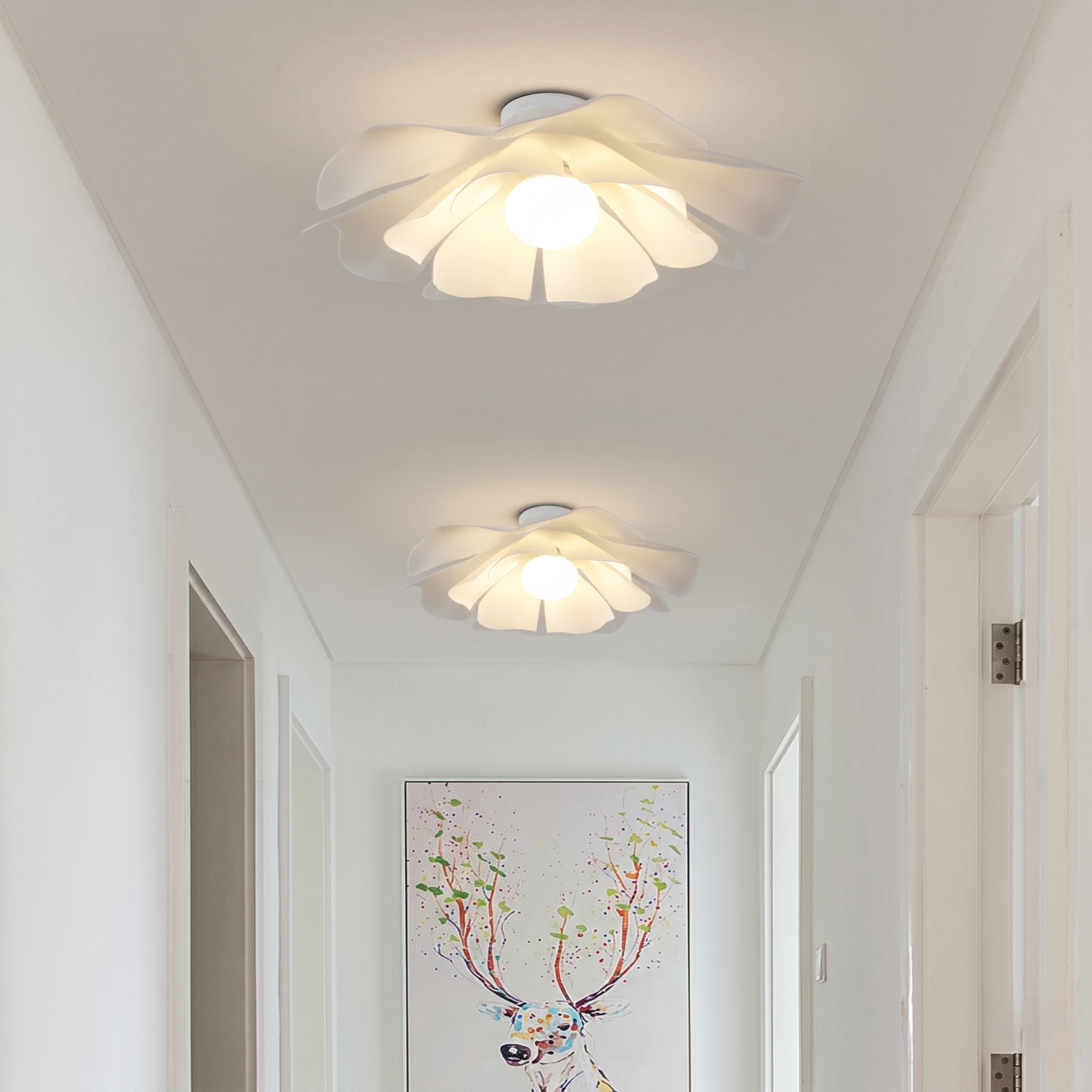 White Flower Ceiling Light view 2