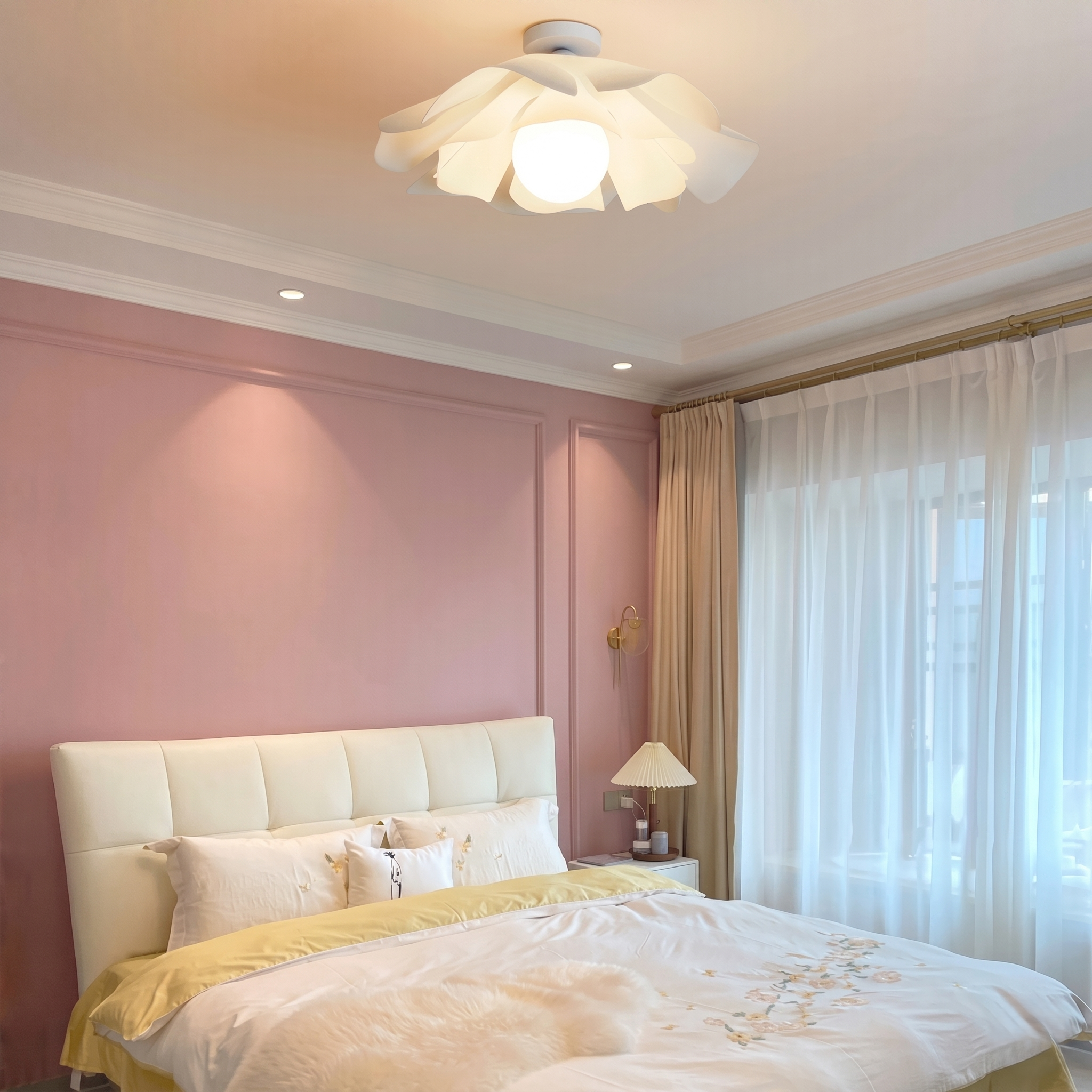 White Flower Ceiling Light view 3