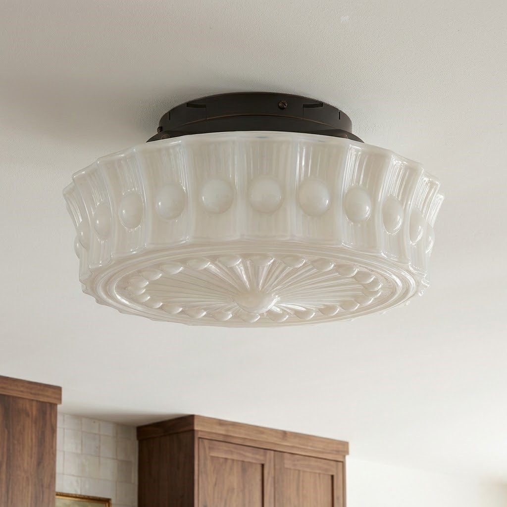 White Flush Ceiling Light view 8