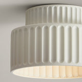 White Fluted Flush Ceiling Light view 5