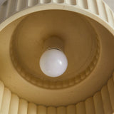 White Fluted Flush Ceiling Light view 7