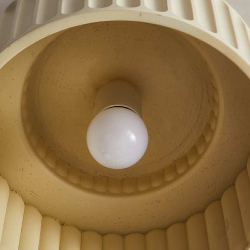 White Fluted Flush Ceiling Light view 7