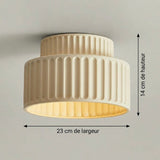 White Fluted Flush Ceiling Light view 8