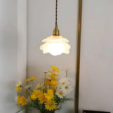 White Glass Pendant Light view 3