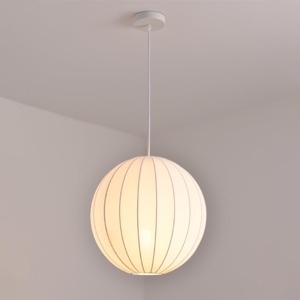 White Globe Light Pendant view 2
