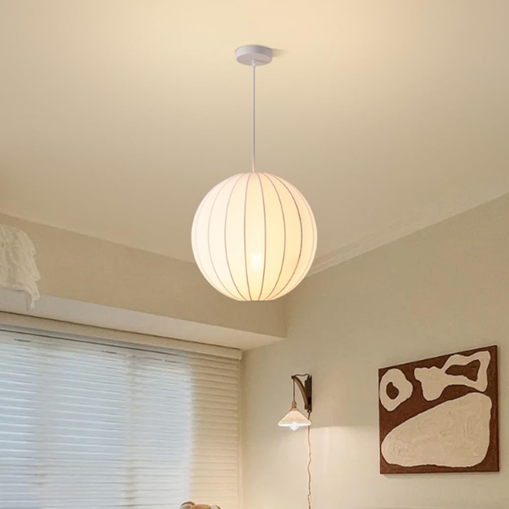 White Globe Light Pendant view 4