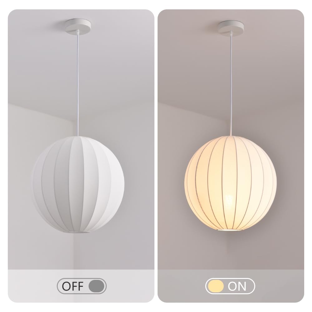 White Globe Light Pendant view 6