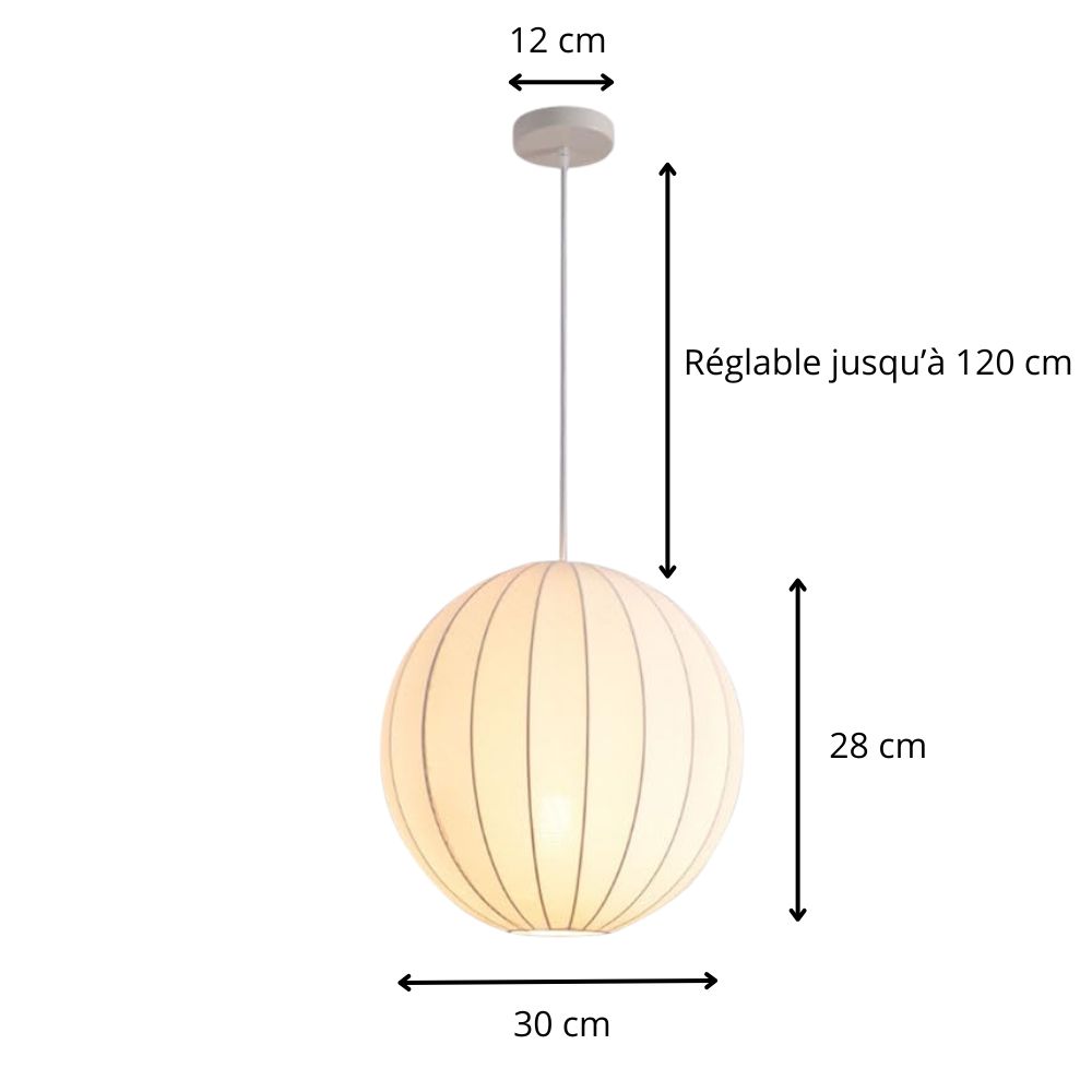 White Globe Light Pendant view 7
