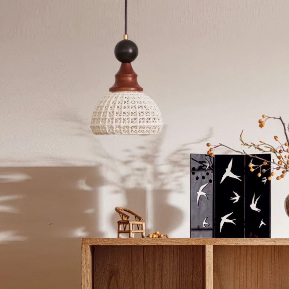 White Pendant Light view 2