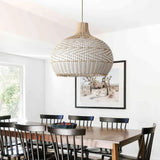 White Rattan Pendant Light view 1