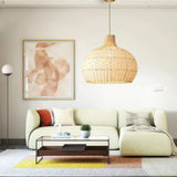 White Rattan Pendant Light view 11