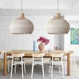 White Rattan Pendant Light view 12