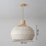 White Rattan Pendant Light view 2