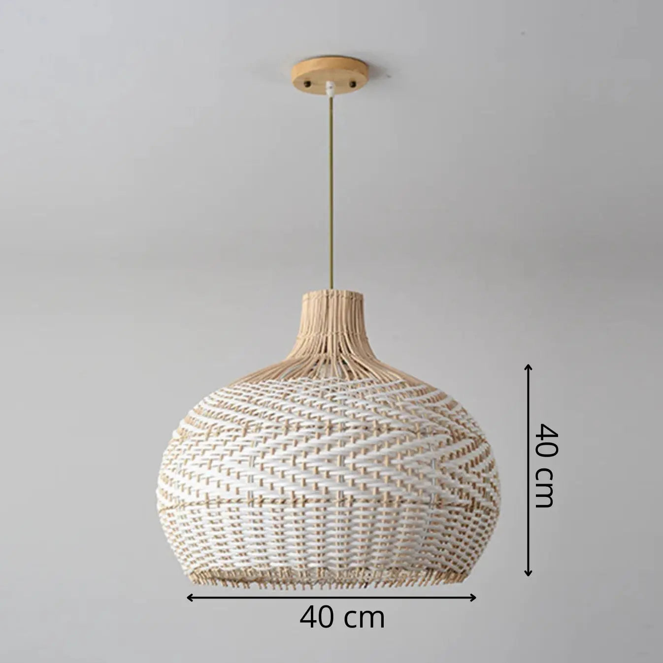 White Rattan Pendant Light view 2