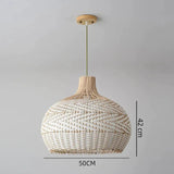 White Rattan Pendant Light view 3